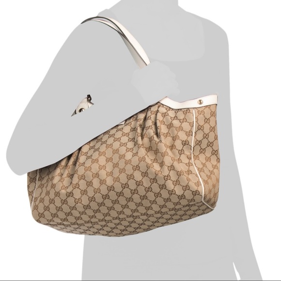 Gucci Handbag Supreme Gg Canvas Ebony White Tote - Picture 4 of 15